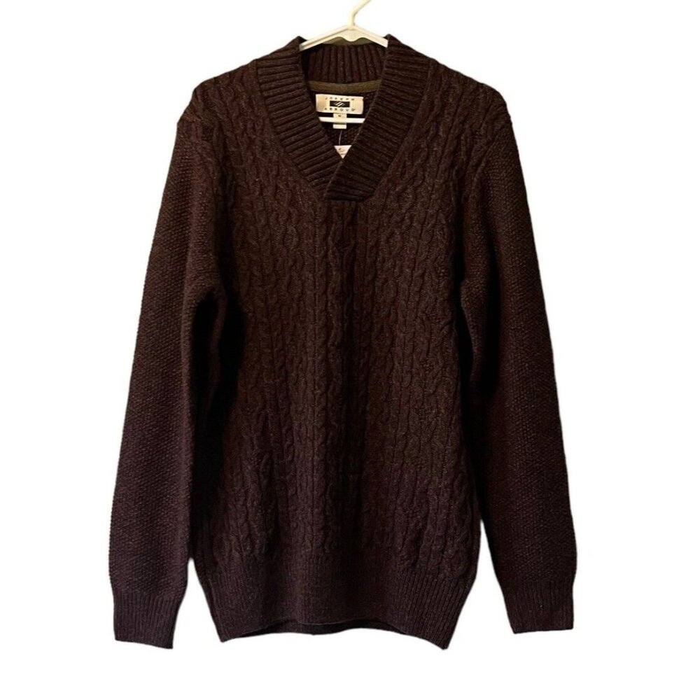 Joseph Abboud Wool Blend V Neck Heavy Knit Sweater Size Medium NWT
